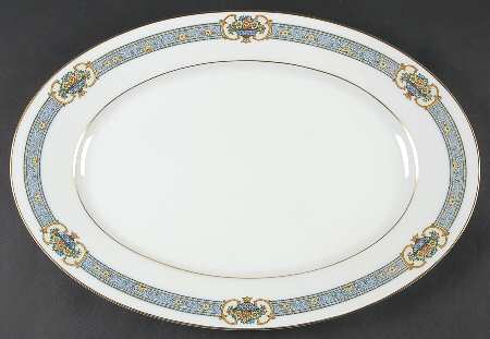 Madison (White Rim) 15" Oval Serving Platter