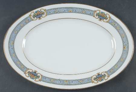 Madison (White Rim) 12" Oval Serving Platter