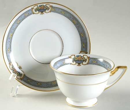 Madison (White Rim) Footed Cup & Saucer Set