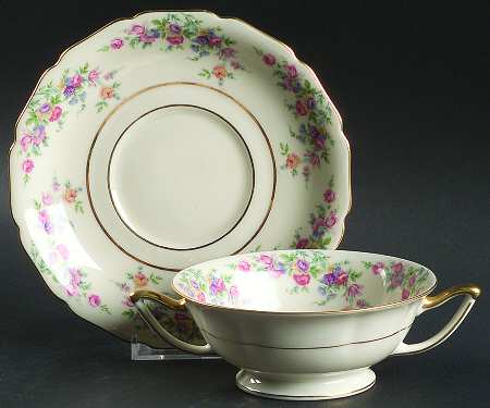 Mayfair Footed Cream Soup Bowl & Saucer Set