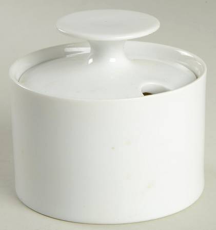 Medaillon White Sugar Bowl & Lid