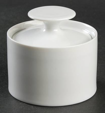 Medaillon White Mini Sugar Bowl & Lid