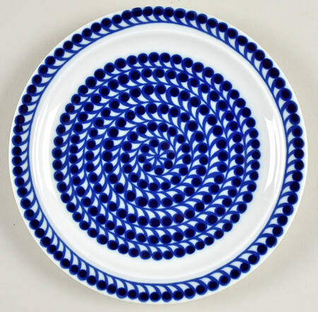Mermaid (Cobalt Blue & White) Salad Plate