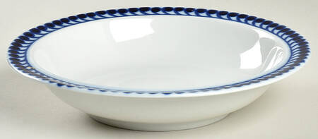 Mermaid (Cobalt Blue & White) Rim Soup Bowl