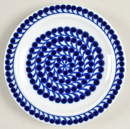 Mermaid (Cobalt Blue & White) Bread & Butter Plate