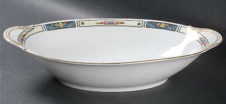 Miami (All White Background) 11" Oval Vegetable Bowl