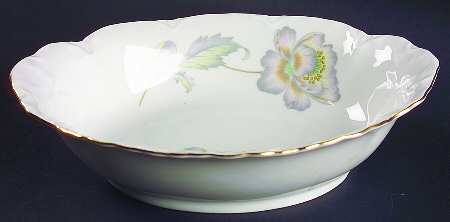 Pastel Poppy (Scallop) 9" Oval Vegetable Bowl