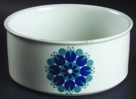 Pinwheel Blue 7" Round Vegetable Bowl