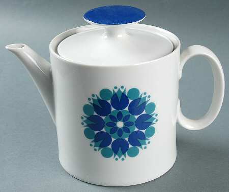 Pinwheel Blue Teapot & Lid