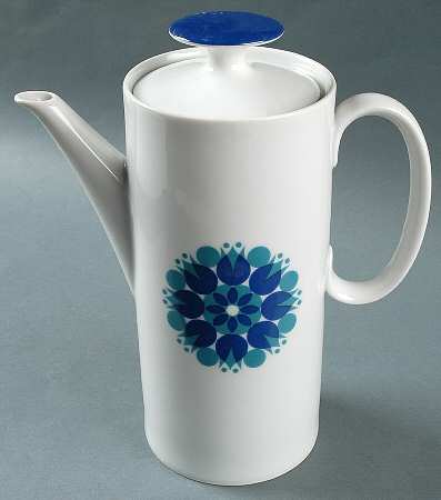 Pinwheel Blue Coffee Pot & Lid