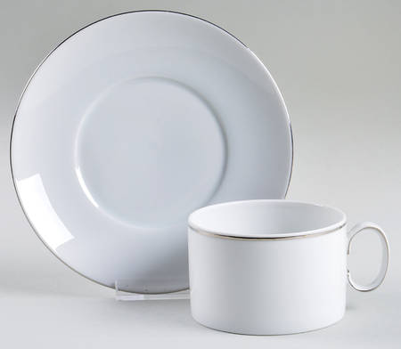 PLATINUM BAND (COUPE) Flat Cup & Saucer Set
