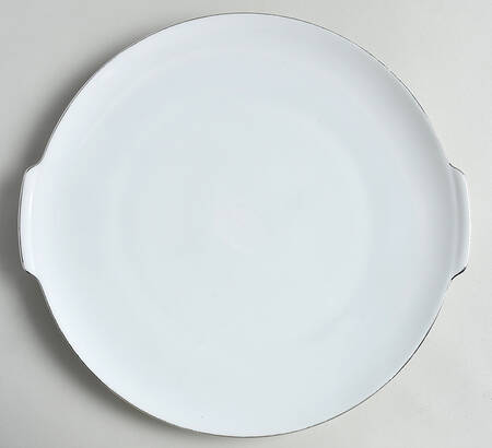 PLATINUM BAND (COUPE) Handled Cake Plate