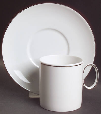 PLATINUM BAND (COUPE) Flat Cup & Saucer Set