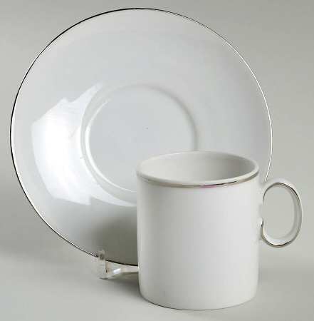 PLATINUM BAND (COUPE) Flat Demitasse Cup & Saucer Set
