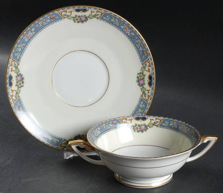Queen Louise Footed Cream Soup Bowl & Saucer Set