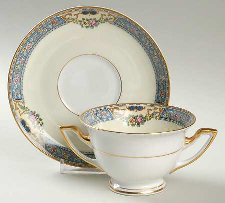 Queen Louise Footed Bouillon Cup & Saucer