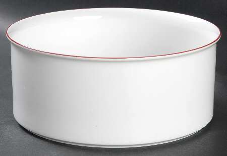 Red Trim 7" Round Vegetable Bowl
