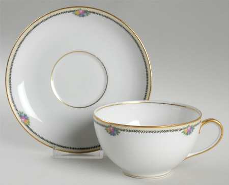 Rose Point Flat Cup & Saucer Set