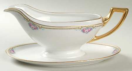 Roseland Gravy Boat with Attached Underplate