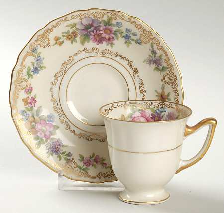 Rosedale Footed Demitasse Cup & Saucer Set