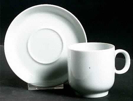 Scandic White Flat Cup & Saucer Set