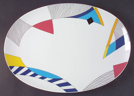 Stripes 15" Oval Serving Platter