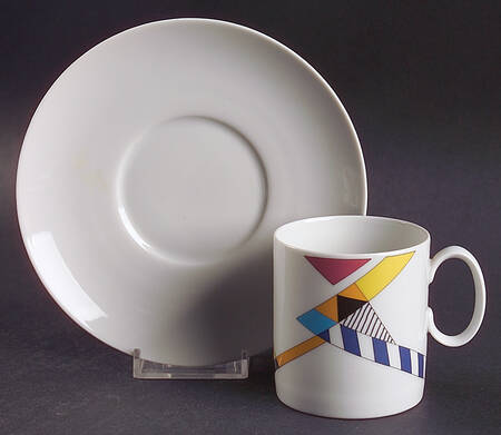Stripes Flat Cup & Saucer Set