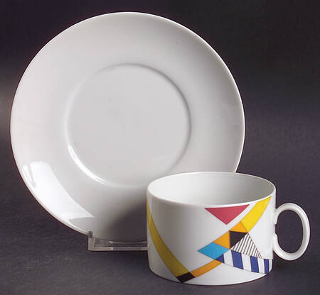 Stripes Flat Cup & Saucer Set