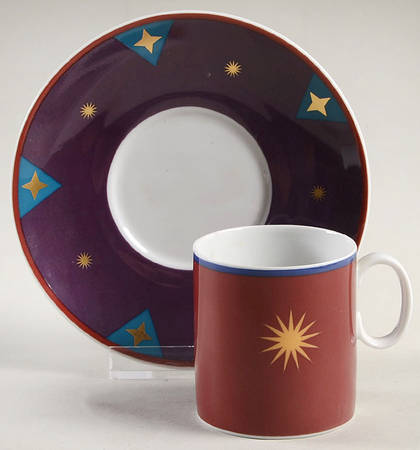 Sun, Moon & Stars Flat Demitasse Cup & Saucer Set