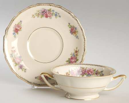 Sylvia Footed Cream Soup Bowl & Saucer Set
