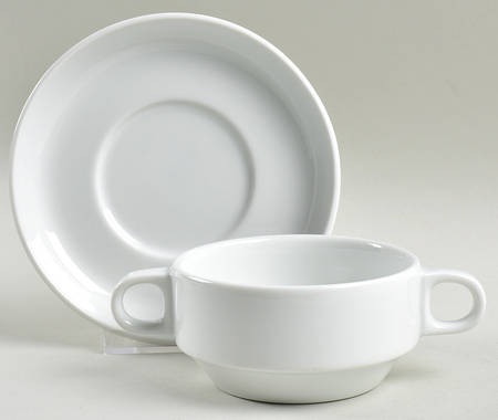 TC100 Flat Cream Soup Bowl & Saucer Set