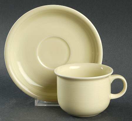 Trend Pastels Yellow Flat Cup & Saucer Set