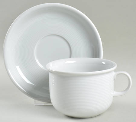 Trend White Breakfast Cup & Saucer Set