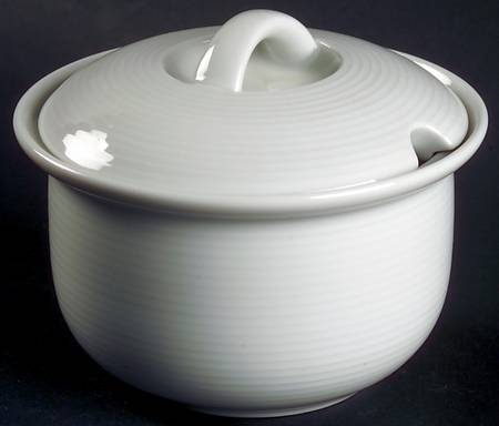 Trend White Sugar Bowl & Lid