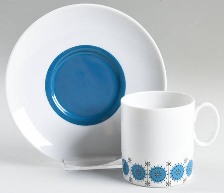 Turquoise Flat Cup & Saucer Set