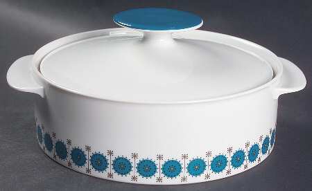 Turquoise Round Covered Vegetable