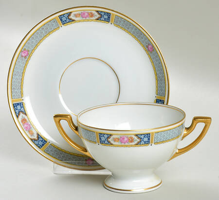 Wales (All White, No Verge) Bouillon Cup & Saucer