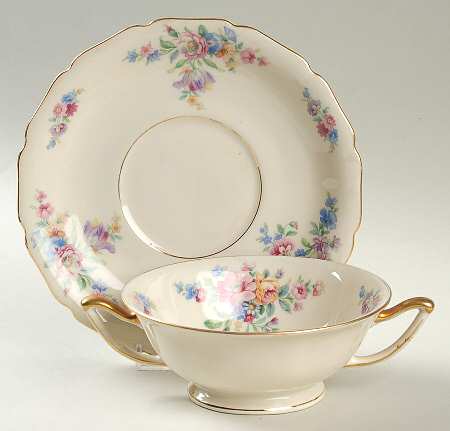 The Wentworth Footed Cream Soup Bowl & Saucer Set