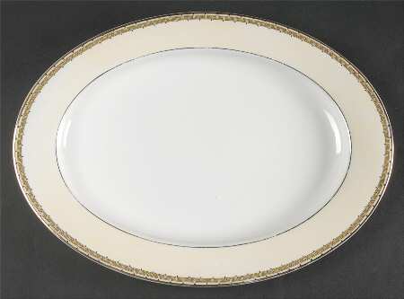 Athena (Yellow Key) 14" Oval Serving Platter