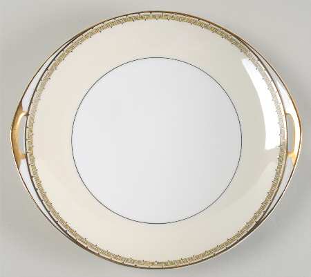 Athena (Yellow Key) Handled Cake Plate