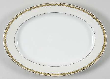 Athena (Yellow Key) 12" Oval Serving Platter