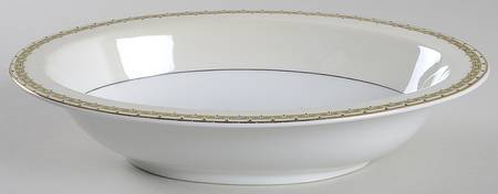 Athena (Yellow Key) 10" Oval Vegetable Bowl