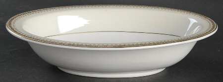 Athena (Brown Blocks) 10" Oval Vegetable Bowl