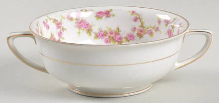 Bridal Rose (Smooth) Footed Cream Soup Bowl