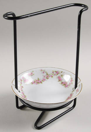 Bridal Rose (Smooth) 8"-8 1/4" Salad Serving Set/Utensil Holder  HC