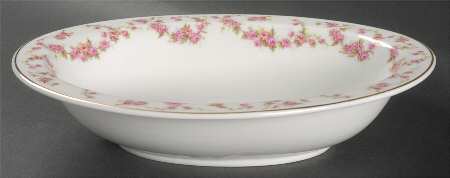 Bridal Rose (Smooth) 10" Oval Vegetable Bowl