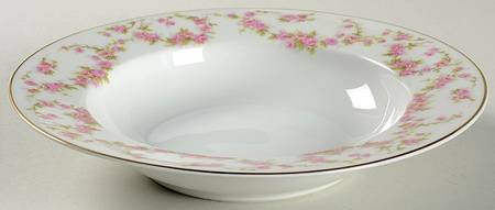 Bridal Rose (Smooth) Rim Soup Bowl