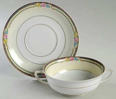 Delaware-Derby Footed Cream Soup Bowl & Saucer Set