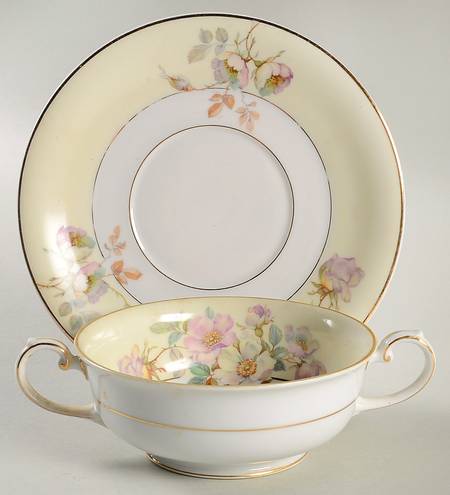 Dorothy Footed Cream Soup Bowl & Saucer Set