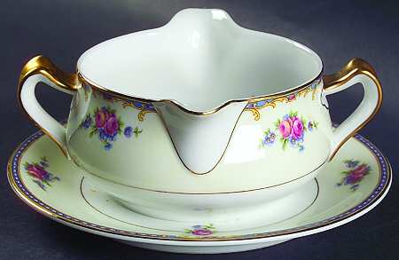 The Duchess Rose Gravy Boat with Attached Underplate